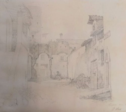 Peter von Hess (Künstler*in), Straße in Trastevere, 1830