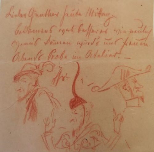 Friedrich August von Kaulbach (Künstler*in), Billett, 2. Hälfte 19. Jahrhundert