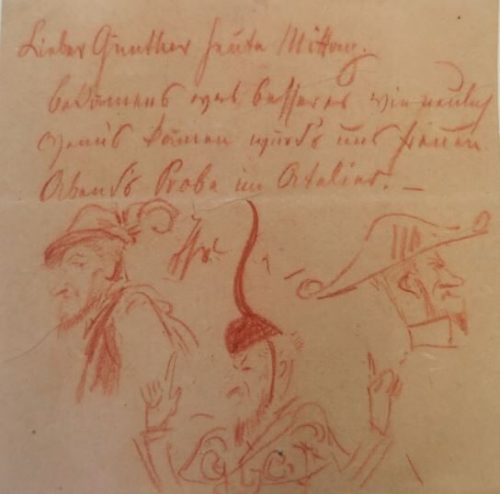 Friedrich August von Kaulbach (Künstler*in), Billett, 2. Hälfte 19. Jahrhundert