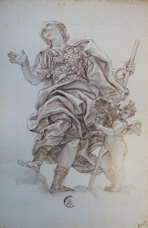 Giovanni Battista Gaulli (Künstler*in), Studie zu einer Gestalt der Fortitudo, 1693