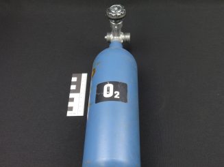 Sauerstoffflasche blau, mit Flaschenventil, DRAEGER 