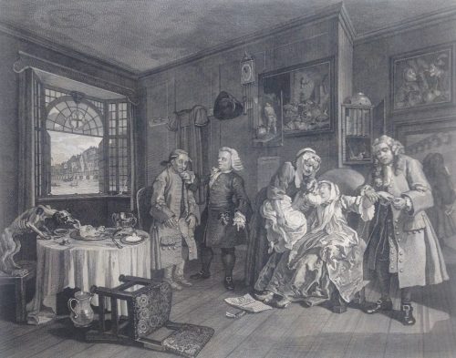 Gérard Jean-Baptiste Scotin (Künstler*in), Marriage à la Mode, Plate VI, 1745