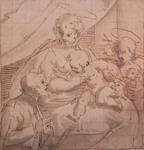 Luca Cambiaso (Künstler*in), Madonna mit Kind, Johannesknaben und einem Stifter, Ende 16. Jahrhundert