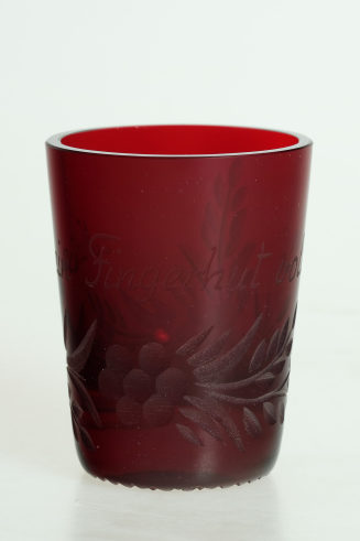 Rotes "Fingerhut"-Schnapsglas