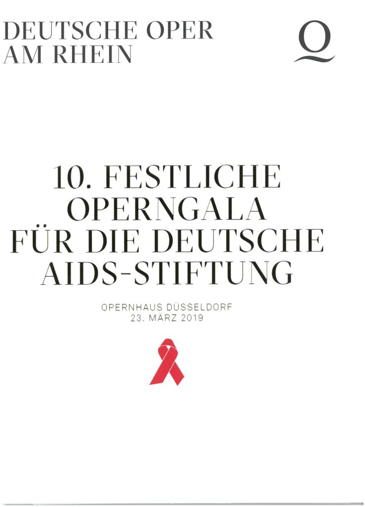 Programmheft zur 10. Festlichen Operngala für die Deutsche Aids-Stiftung, Opernhaus Düsseldorf, ...