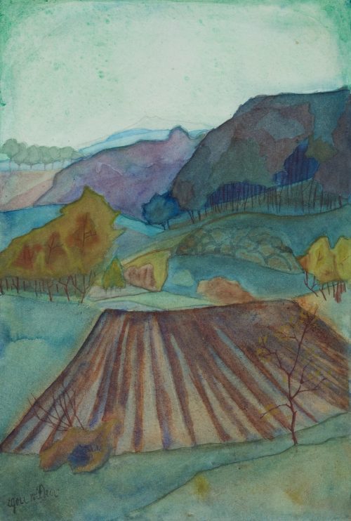 Egon Wilden (Künstler*in), Hügelige Landschaft mit Acker, nach 1917