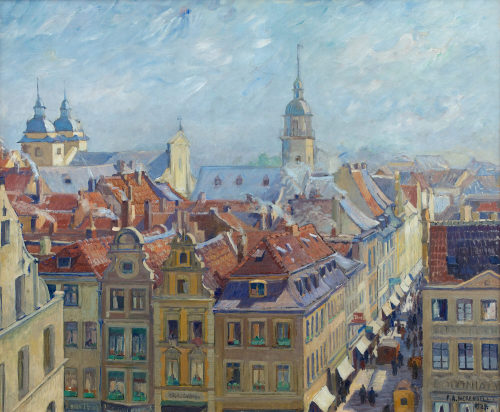 Friedrich August Herkendell (Künstler*in), Altstadtdächer, 1924