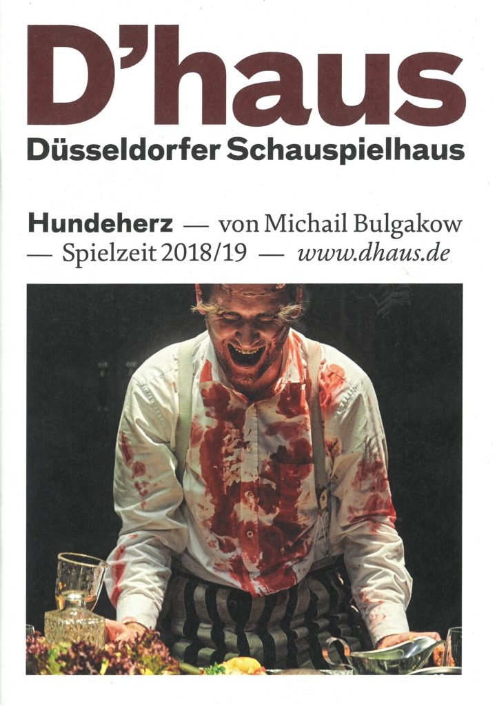 Programmheft zu "Hundeherz" von Michail Bulgakow. Premiere am 22. Februar 2019 im Central, Klei ...