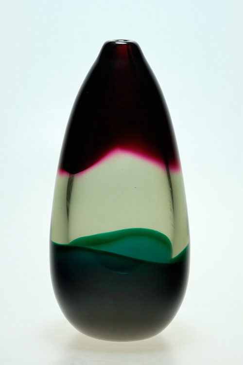 Salviati & C. (Hersteller*in), rot-grüne Vase, ca. 1960