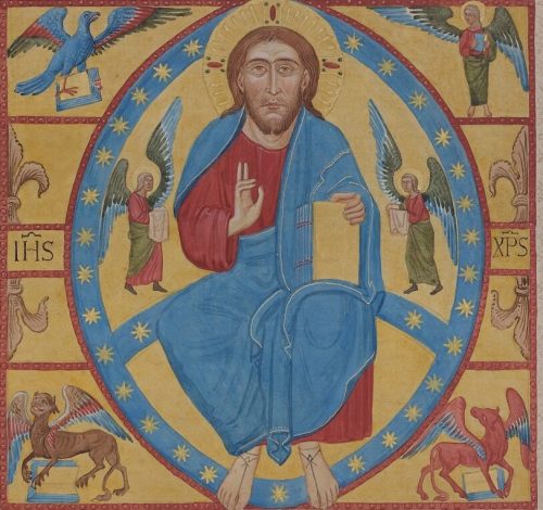 Johann Anton Ramboux (Künstler*in), Maiestas Domini mit vier Evangelistensymbolen und Engeln, 1830–1843