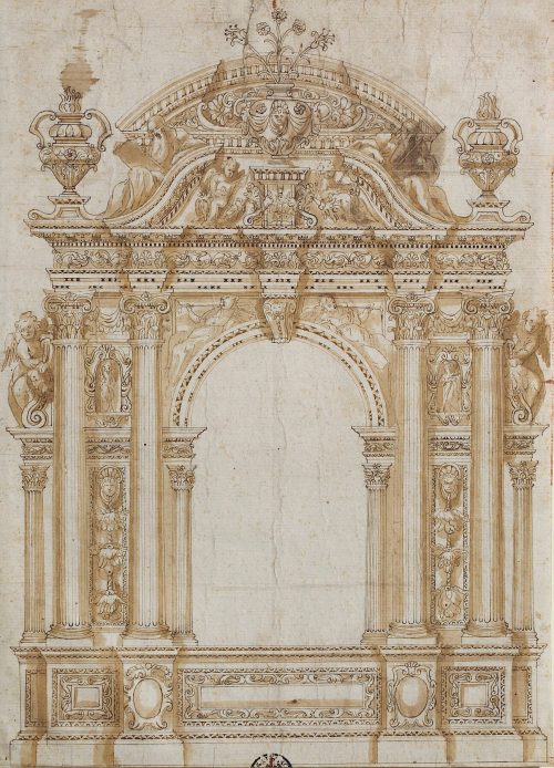 Unbekannt (Künstler*in), Entwurf für einen Altar, um 1600