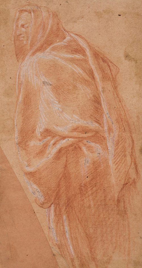 Francesco Primaticcio (Künstler*in), Männliche Mantelfigur nach links, um 1570