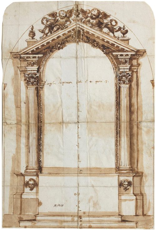 Alessandro Maganza (Künstler*in), Entwurf für einen Altar, 1. Viertel 17. Jahrhundert