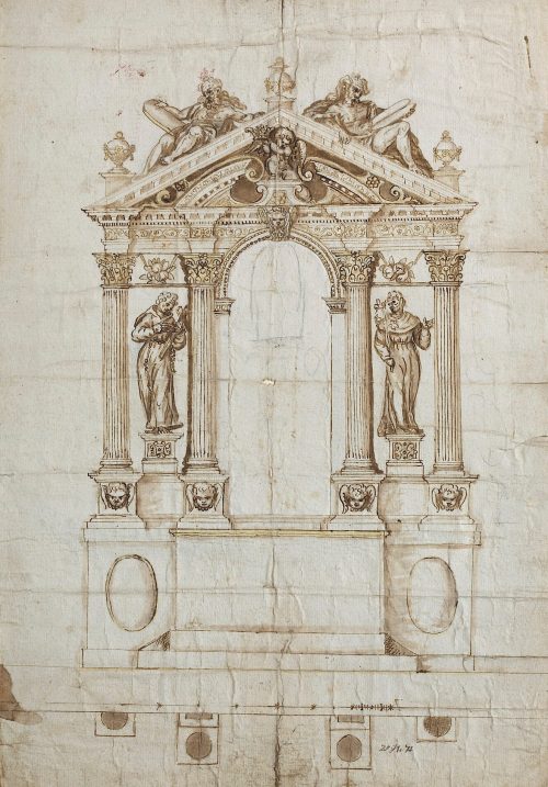 Alessandro Maganza (Künstler*in), Entwurf für einen Altar, 1. Viertel 17. Jahrhundert