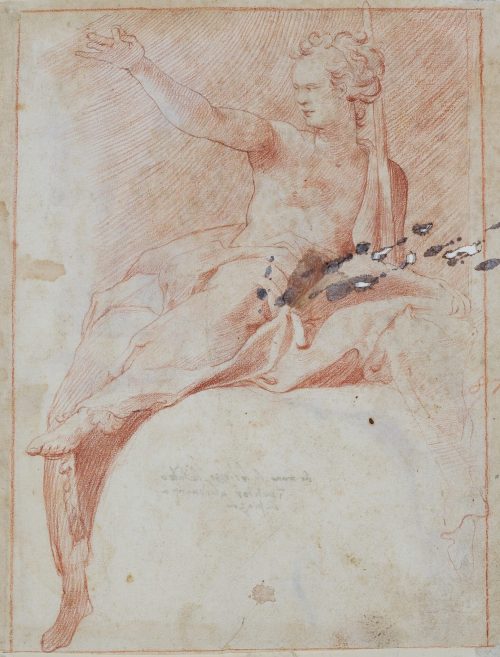 Federico Zuccari (Künstler*in), Studie zu einer lagernden Iustitia, um 1559