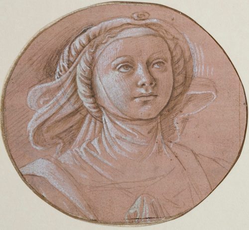 Fra Filippo Lippi (Künstler*in), Haupt einer Heiligen (vermutlich Magdalena), nach 1444