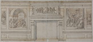Obere Hälfte der östlichen Wand  des Gabinetto dei Cesari im Palazzo Ducale zu Mantua