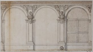 Fensterwand der Loggia dei Marmi (jetzt Galleria dei Mesi) im Palazzo Ducale zu Mantua