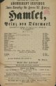 Theaterzettel zu "Hamlet" von William Shakespeare. Aufführung am 4. Januar 1856 im Stadt-Theate ...