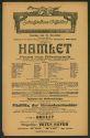 Theaterzettel zu "Hamlet" von William Shakekspeare. Aufführung am 23. Dezember 1917 im Schauspi ...