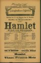 Theaterzettel zu "Hamlet" von William Shakekspeare. Aufführung am 25. und 26. Dezember 1917 im  ...