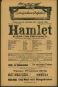 Theaterzettel zu "Hamlet" von William Shakekspeare. Aufführung am 28. Dezember 1917 im Schauspi ...