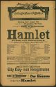 Theaterzettel zu "Hamlet" von William Shakekspeare. Aufführung am 1. Januar 1918  im Schauspiel ...