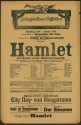 Theaterzettel zu "Hamlet" von William Shakekspeare. Aufführung am 1. Januar 1918  im Schauspiel ...