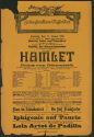 Theaterzettel zu "Hamlet" von William Shakekspeare. Aufführung am 13. Januar 1918  im Schauspie ...