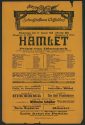 Theaterzettel zu "Hamlet" von William Shakekspeare. Aufführung am 17. Januar 1918  im Schauspie ...