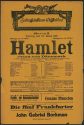 Theaterzettel zu "Hamlet" von William Shakekspeare. Aufführung am 29. Januar 1918  im Schauspie ...