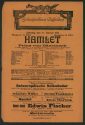 Theaterzettel zu "Hamlet" von William Shakekspeare. Aufführung am 23. Februar 1918  im Schauspi ...