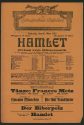 Theaterzettel zu "Hamlet" von William Shakekspeare. Aufführung am 9. März 1918  im Schauspielha ...