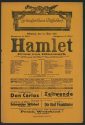 Theaterzettel zu "Hamlet" von William Shakekspeare. Aufführung am 13. März 1918  im Schauspielh ...