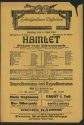 Theaterzettel zu "Hamlet" von William Shakekspeare. Aufführung am 6. April 918  im Schauspielha ...