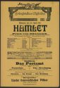 Theaterzettel zu "Hamlet" von William Shakekspeare. Aufführung am 24. April 1918  im Schauspiel ...