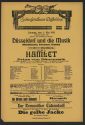 Theaterzettel zu "Hamlet" von William Shakekspeare. Aufführung am 5. Mai 1918  im Schauspielhau ...