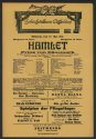 Theaterzettel zu "Hamlet" von William Shakekspeare. Aufführung am 15. Mai 1918  im Schauspielha ...