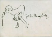 Zeichnung von Joachim Ringelnatz, Vorderseite der Postkarte von 1965