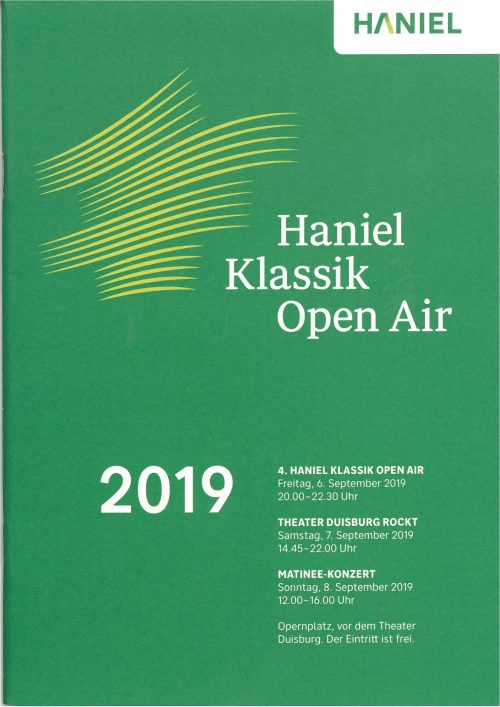 Programmheft zu Haniel Klassik Open Air 2019 am 6. September 2019 auf dem Opernplatz vor dem Th ...