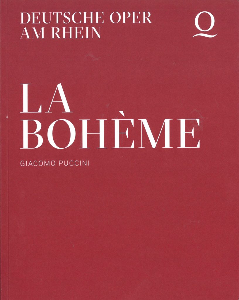 Programmheft zu "La Bohème" von Giacomo Puccini. Premiere am 8. November 2019, Theater Duisburg ...