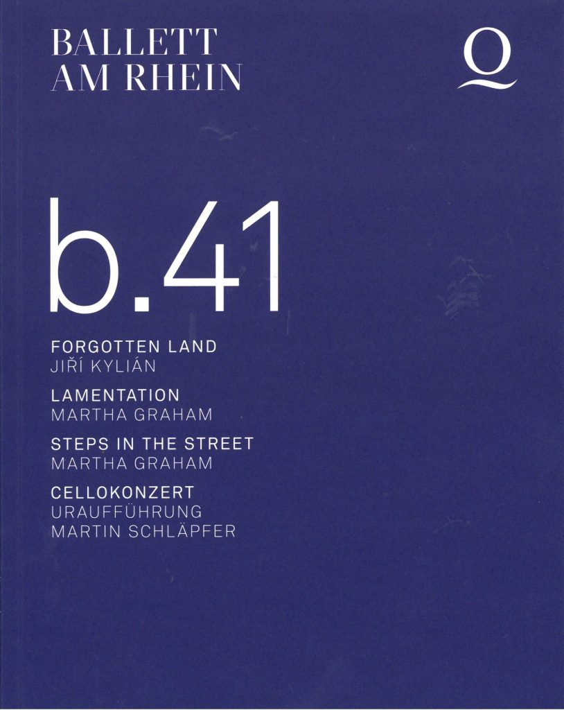 Programmheft zu b.41 - Ballett am Rhein. Premiere am 23. November 2019 im Opernhaus Düsseldorf, ...