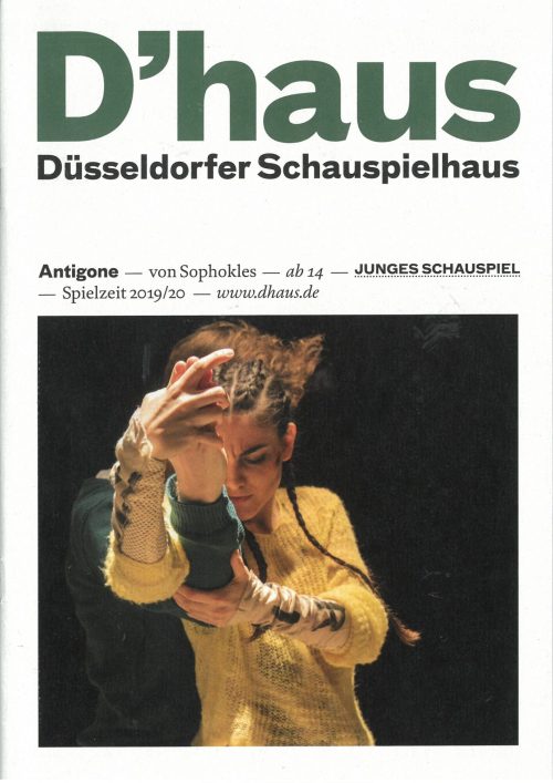 Programmheft zu "Antigone" von Sophokles. Premiere am 9. November 2019 im Jungen Schauspiel, Mü ...