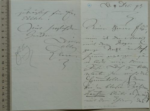 Clara Schumann (Absender*in), Korrespondenz von Clara Schumann an Elise Sommerhoff (geb. Schumann), 04.12.1895