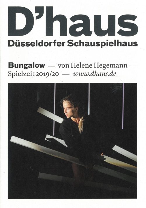 Programmheft zu "Bungalow" nach dem Roman von Helene Hegemann. Premiere am 22. September 2019 i ...