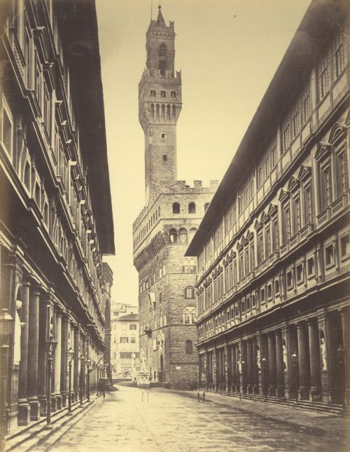 Unbekannt (Künstler*in), Ohne Titel (Palazzo Vecchio, Florenz, von den Uffizien aus gesehen), 1870s