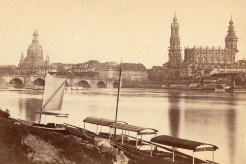 F. Fridrich (Künstler*in), Dresden von der Neustadt aus gegen die Altstadt, ca. 1870