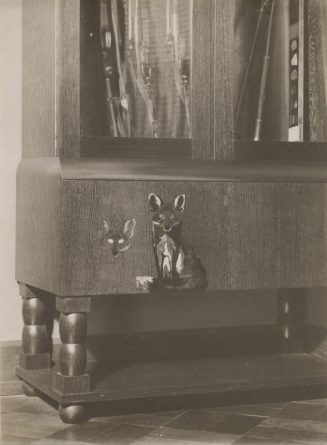 Ohne Titel (Interieur der Wohnung eines Großwildjägers; Detail vom Schrank mit Waffen)