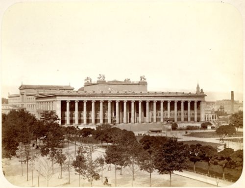 Leopold Ahrendts (Künstler*in), Altes Museum mit Lustgarten, Berlin, ca. 1861