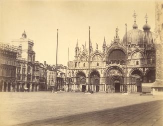 Venedig, Ansicht der S. Marcus Kirche und des Thurmes mit der Uhr